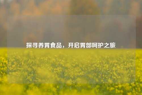探寻养胃食品,开启胃部呵护之旅
