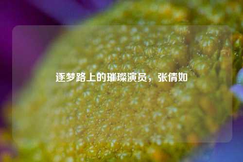 逐梦路上的璀璨演员,张倩如