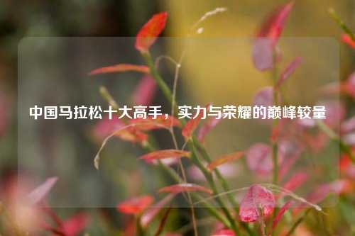 中国马拉松十大高手,实力与荣耀的巅峰较量