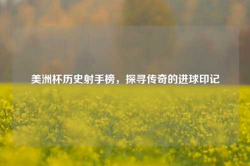 美洲杯历史射手榜,探寻传奇的进球印记