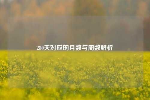 280天对应的月数与周数解析