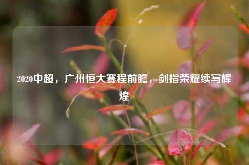 2020中超,广州恒大赛程前瞻,剑指荣耀续写辉煌