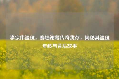 李宗伟退役,赛场谢幕传奇犹存,揭秘其退役年龄与背后故事