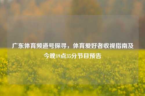 广东体育频道号探寻,体育爱好者收视指南及今晚19点35分节目预告