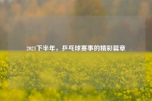 2021下半年,乒乓球赛事的精彩篇章