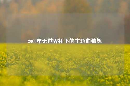 2008年无世界杯下的主题曲猜想