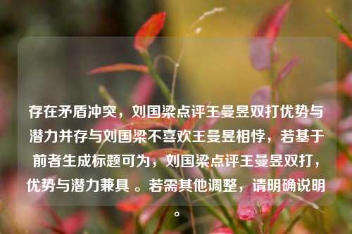 存在矛盾冲突,刘国梁点评王曼昱双打优势与潜力并存与刘国梁不喜欢王曼昱相悖,若基于前者生成标题可为,刘国梁点评王曼昱双打,优势与潜力兼具 。若需其他调整,请明确说明。