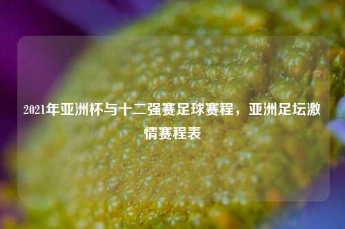 2021年亚洲杯与十二强赛足球赛程,亚洲足坛 赛程表