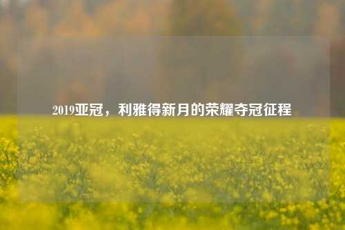 2019亚冠,利雅得新月的荣耀夺冠征程