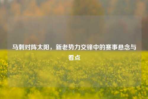马刺对阵太阳,新老势力交锋中的赛事悬念与看点