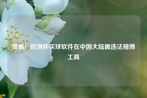 警惕!欧洲杯买球软件在中国大陆属违法赌博工具