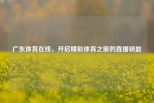 广东体育在线,开启精彩体育之旅的直播钥匙