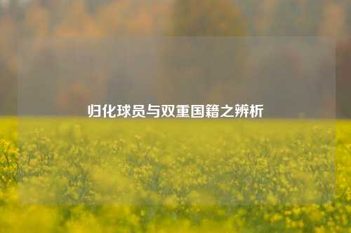 归化球员与双重国籍之辨析