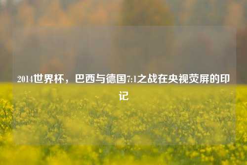 2014世界杯,巴西与德国7:1之战在央视荧屏的印记