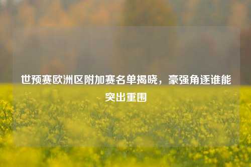 世预赛欧洲区附加赛名单揭晓,豪强角逐谁能突出重围